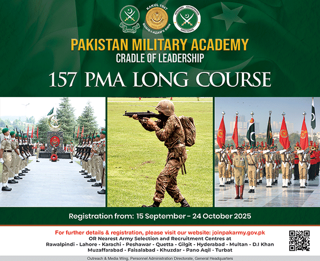 Join Pakistan Army Through PMA 157 Long Course 2025